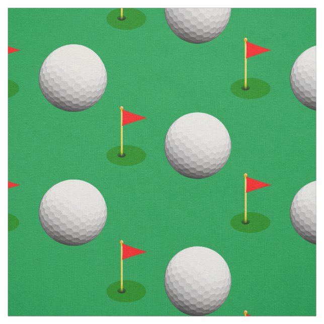 Custom Print Cotton Fabric With Golf Theme (Swatch)