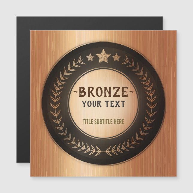CUSTOM PRINT DIY MEDAL Bronze Champion EDITABLE (Front/Back)
