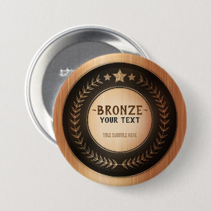 CUSTOM PRINT DIY MEDAL Bronze Champion EDITABLE 7.5 Cm Round Badge