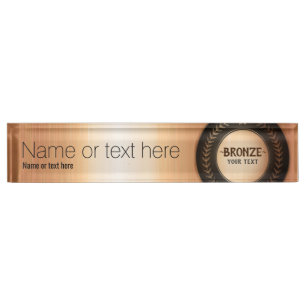 CUSTOM PRINT DIY MEDAL Bronze Champion EDITABLE Nameplate