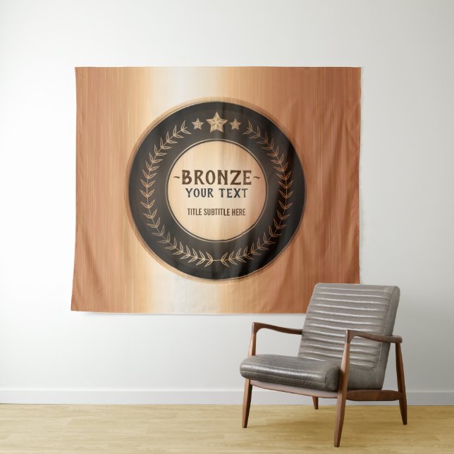 CUSTOM PRINT DIY MEDAL Bronze Champion EDITABLE Tapestry (In Situ (Horizontal))