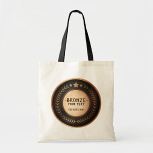 CUSTOM PRINT DIY MEDAL Bronze Champion EDITABLE Tote Bag