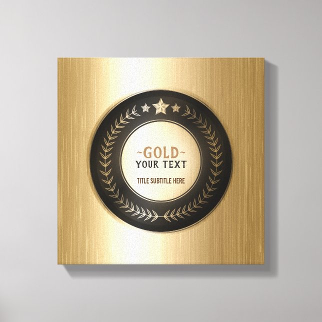 CUSTOM PRINT DIY MEDAL Gold #1 Champion EDITABLE (Front)