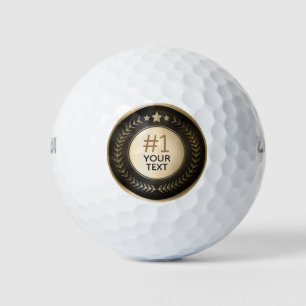CUSTOM PRINT DIY MEDAL Gold #1 Champion EDITABLE Golf Balls