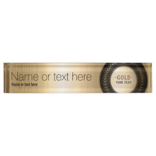 CUSTOM PRINT DIY MEDAL Gold #1 Champion EDITABLE Nameplate