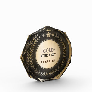 CUSTOM PRINT DIY MEDAL Gold #1 Champion EDITABLE Photo Block