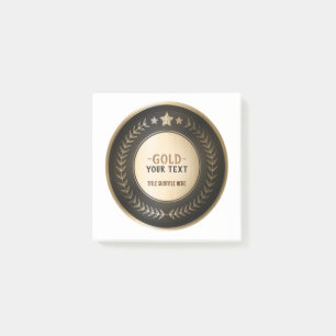 CUSTOM PRINT DIY MEDAL Gold #1 Champion EDITABLE Post-it Notes