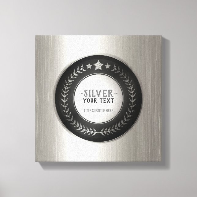 CUSTOM PRINT DIY MEDAL Silver Champion EDITABLE (Front)