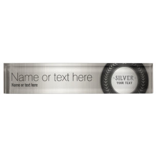 CUSTOM PRINT DIY MEDAL Silver Champion EDITABLE Nameplate