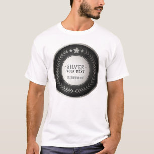 CUSTOM PRINT DIY MEDAL Silver Champion EDITABLE T-Shirt