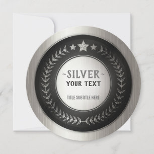 CUSTOM PRINT DIY MEDAL Silver Champion EDITABLE Thank You Card
