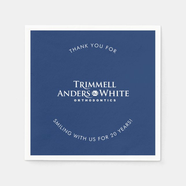 CUSTOM PRINT ORDER  for Kelsey - 20th smiling Napkin (Front)