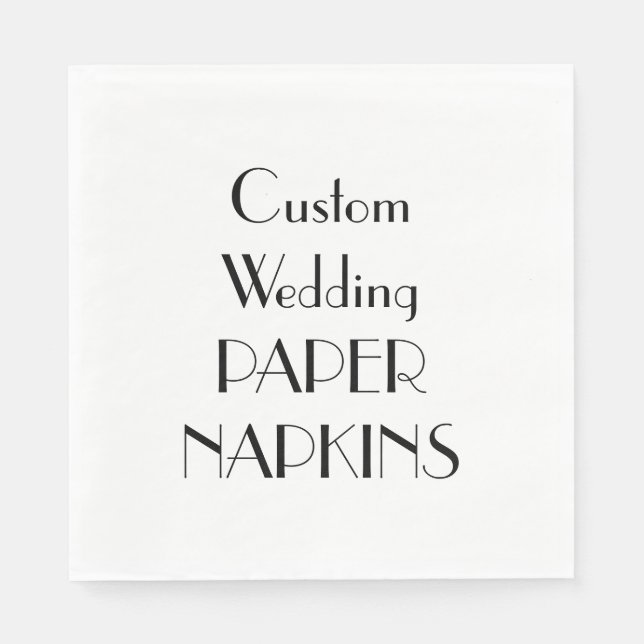 Custom Print Wedding Party Paper Napkins (Front)
