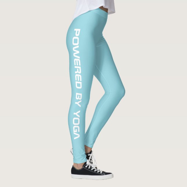 Custom Print Yoga Crew Robin Egg Blue Leggings (Right)