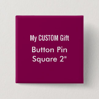 Custom Printed 2" Square Button Badge Pin PLUM