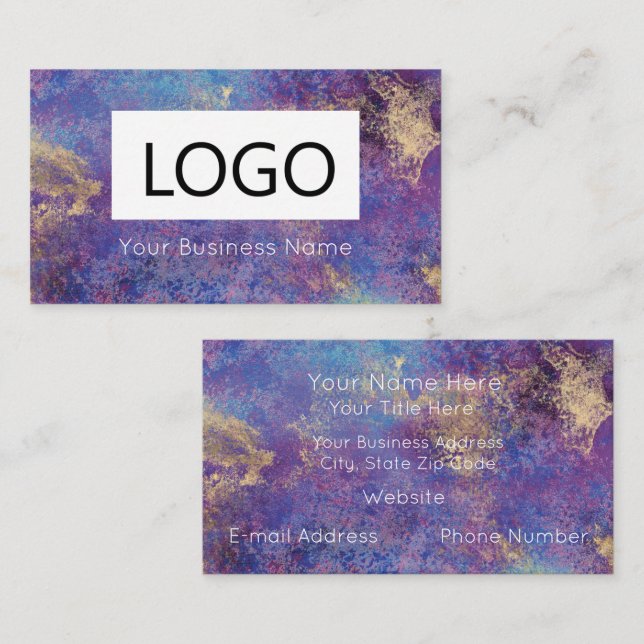 Custom Printed Business Cards - Peacock Colours (Front/Back)