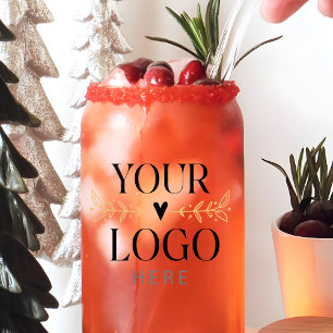 Custom Printed Business Logo Can Glass