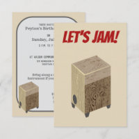 Custom Printed Cajon Drum Party Invitations