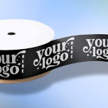 Custom Printed Company Logo Branded Gift Wrapping Satin Ribbon<br><div class="desc">Are you looking for custom branded business logo gift wrapping supplies? Check out Custom Printed Company Logo Branded Gift Wrapping Black Satin Ribbon. Upload your own  square,  round or rectangle logo now.</div>