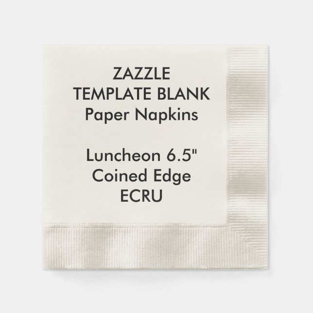 Custom Printed ECRU Coined Luncheon Paper Napkins (Front)