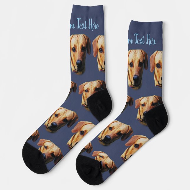 Custom Printed Personalised Dog Face Socks (Left)