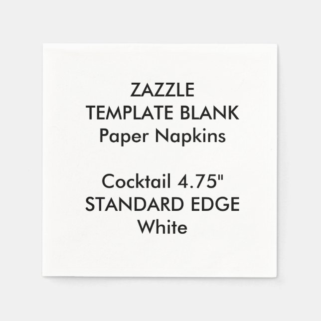 Custom Printed Plain Edge Cocktail Paper Napkins (Front)