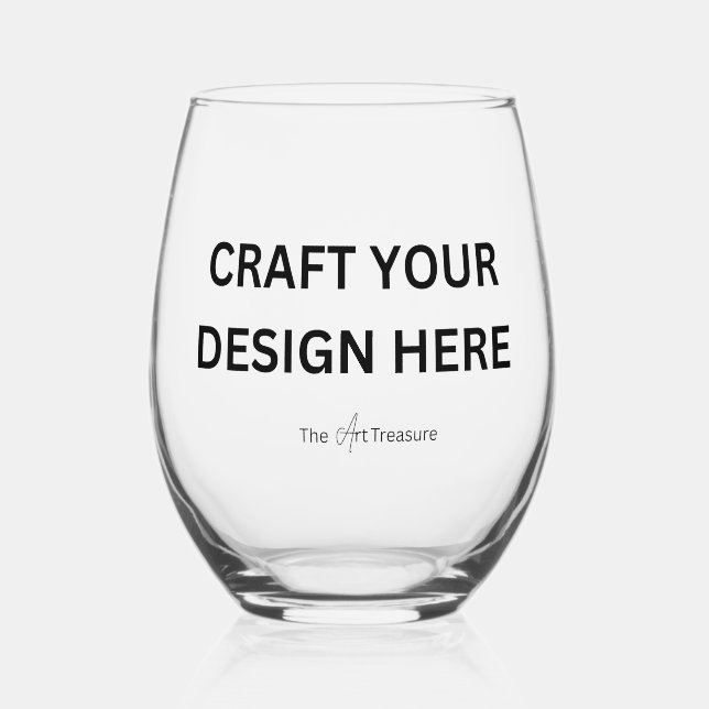 Custom Printed – Upload Your Own Design Stemless Wine Glass (Front)