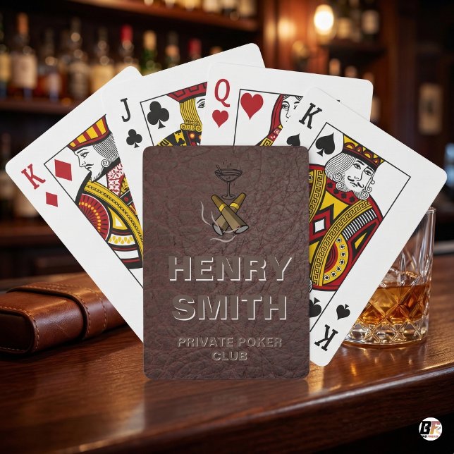 Custom Private Poker Club Leather Texture Playing Cards (Creator Uploaded)