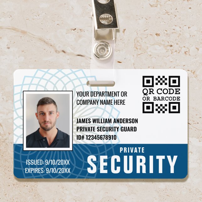 Custom Private Security Guard ID Photo Blue Badge (Creator Uploaded)