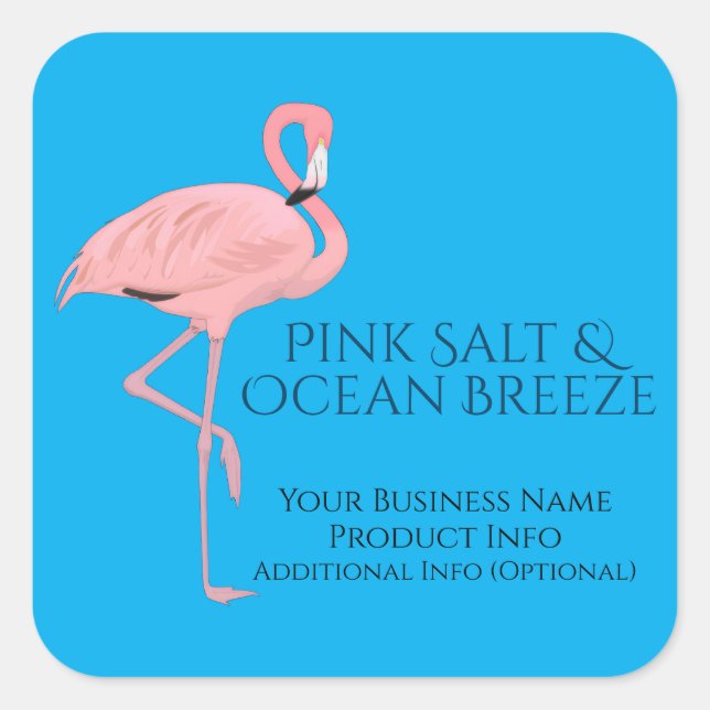 Custom Product Labels Beach Theme Flamingo (Front)