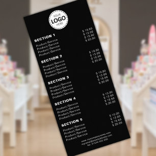 Custom Product/Services Simple Black  Rack Card