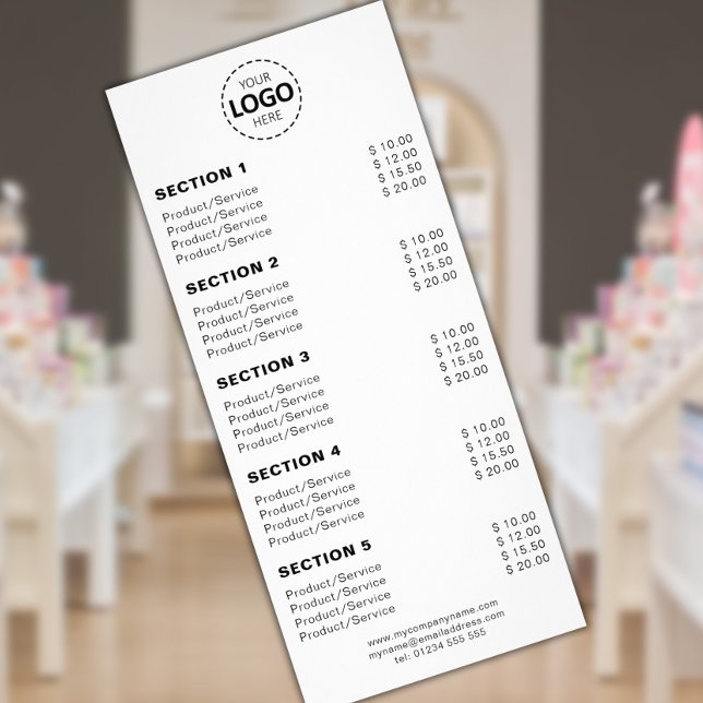 Custom Product/Services Simple White  Rack Card (Creator Uploaded)