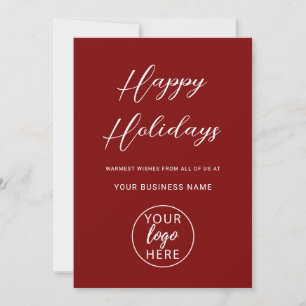 Custom Professional Business Logo Christmas Holiday Card