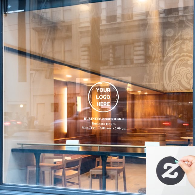 Custom Professional Business Logo Opening Hours (Cafe Window)