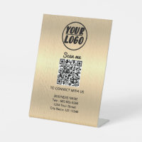 Custom Professional Business Logo QR Code Gold