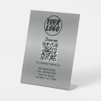 Custom Professional Business Logo QR Code Silver