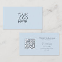 Custom Professional Business Logo Soft Blue QR