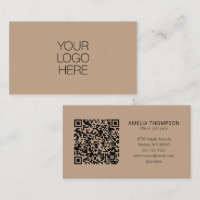 Custom Professional Business Logo Taupe QR Code