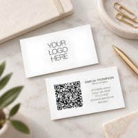 Custom Professional Business Logo White QR Code