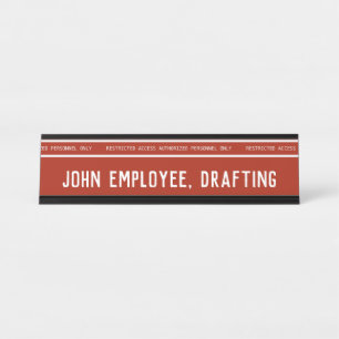 Custom Professional Construction Office Desk Name Plate