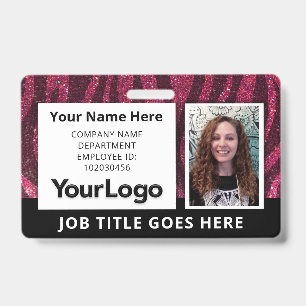 Custom Professional Corporate Employee Photo Name  ID Badge