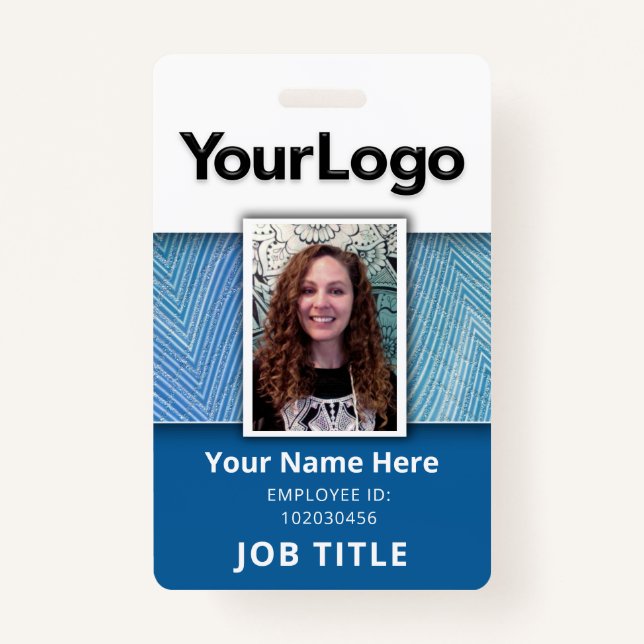 Custom Professional Corporate Employee Photo Name  ID Badge (Front)