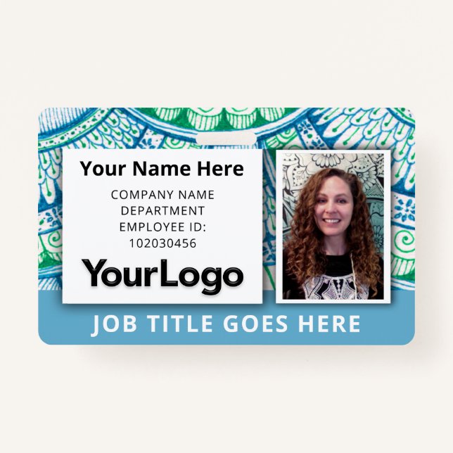 Custom Professional Corporate Employee Photo Name  ID Badge (Front)