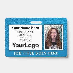 Custom Professional Corporate Employee Photo Name  ID Badge