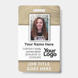 Custom Professional Corporate Employee Photo Name  ID Badge