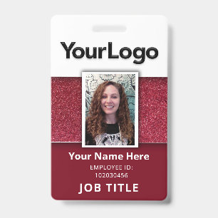Custom Professional Corporate Employee Photo Name  ID Badge