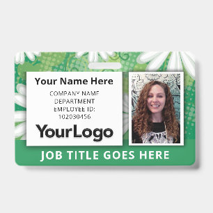 Custom Professional Corporate Employee Photo Name  ID Badge