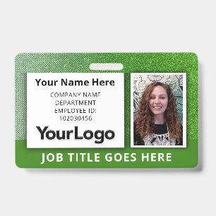 Custom Professional Corporate Employee Photo Name  ID Badge
