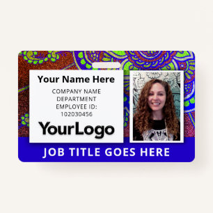 Custom Professional Corporate Employee Photo Name ID Badge