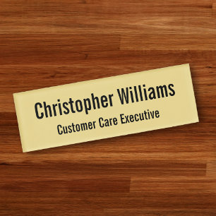 Custom Professional Elegant Faux Gold Magnetic Name Tag